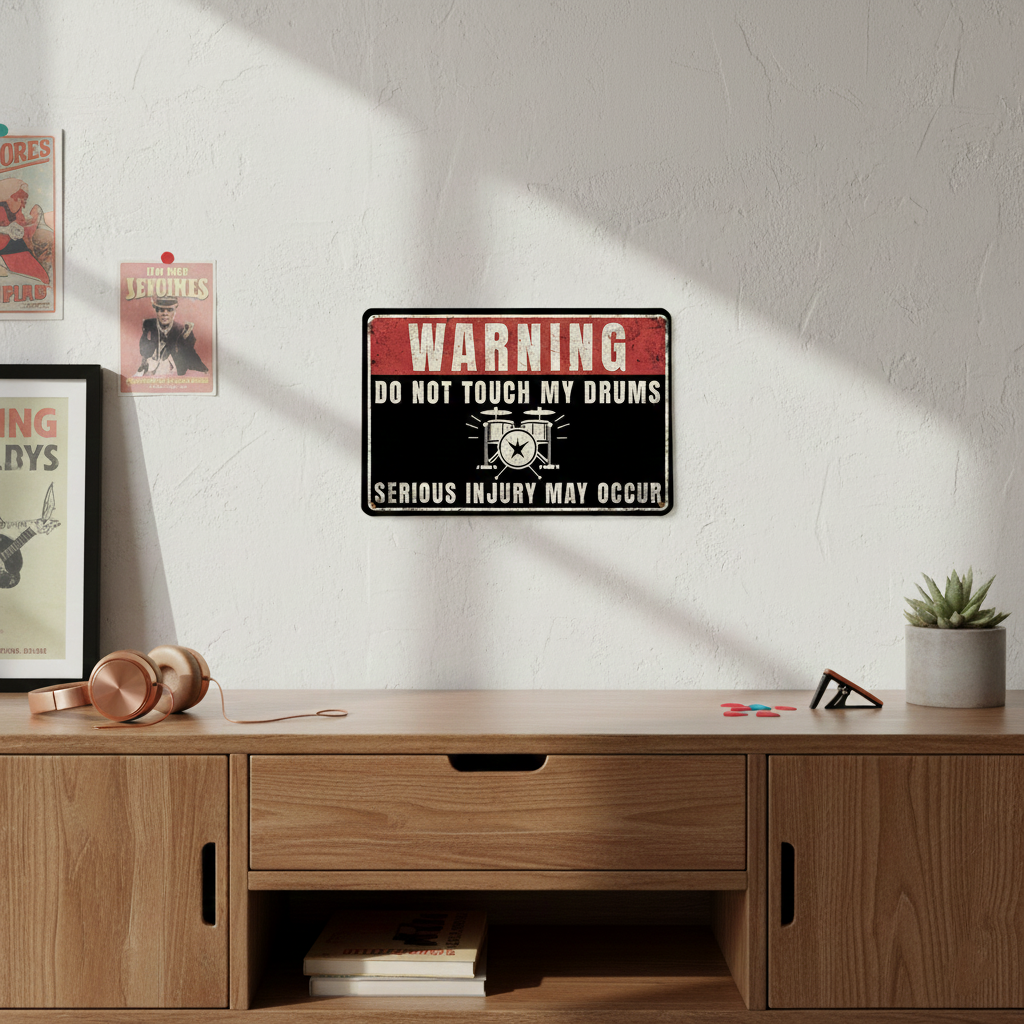 Do Not Touch My Drums Metal Sign Musician Fusion