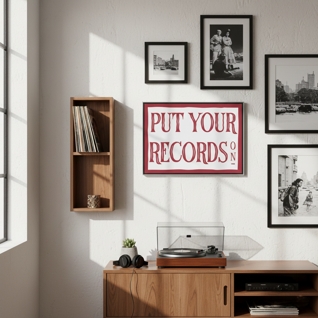 Put Your Records On Vintage Poster