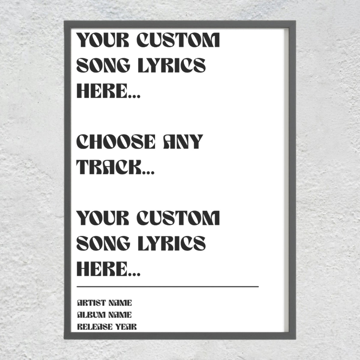 Custom Song Lyrics Typography Poster | Personalized Music Quote Print & Retro Lyric Wall Art Musician Fusion