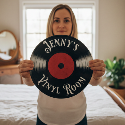 Custom Vinyl Record Metal Sign | Personalized Music Room Decor & Unique Gifts for Vinyl Lovers Musician Fusion
