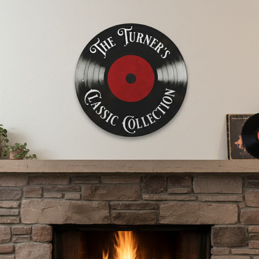 Custom Vinyl Record Metal Sign | Personalized Music Room Decor & Unique Gifts for Vinyl Lovers Musician Fusion