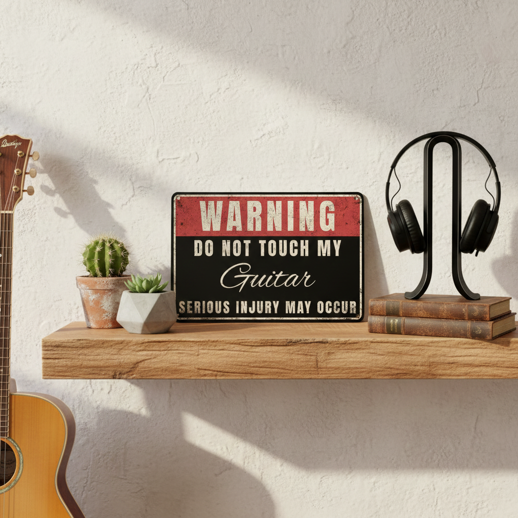 Do Not Touch My Guitar Metal Sign Musician Fusion