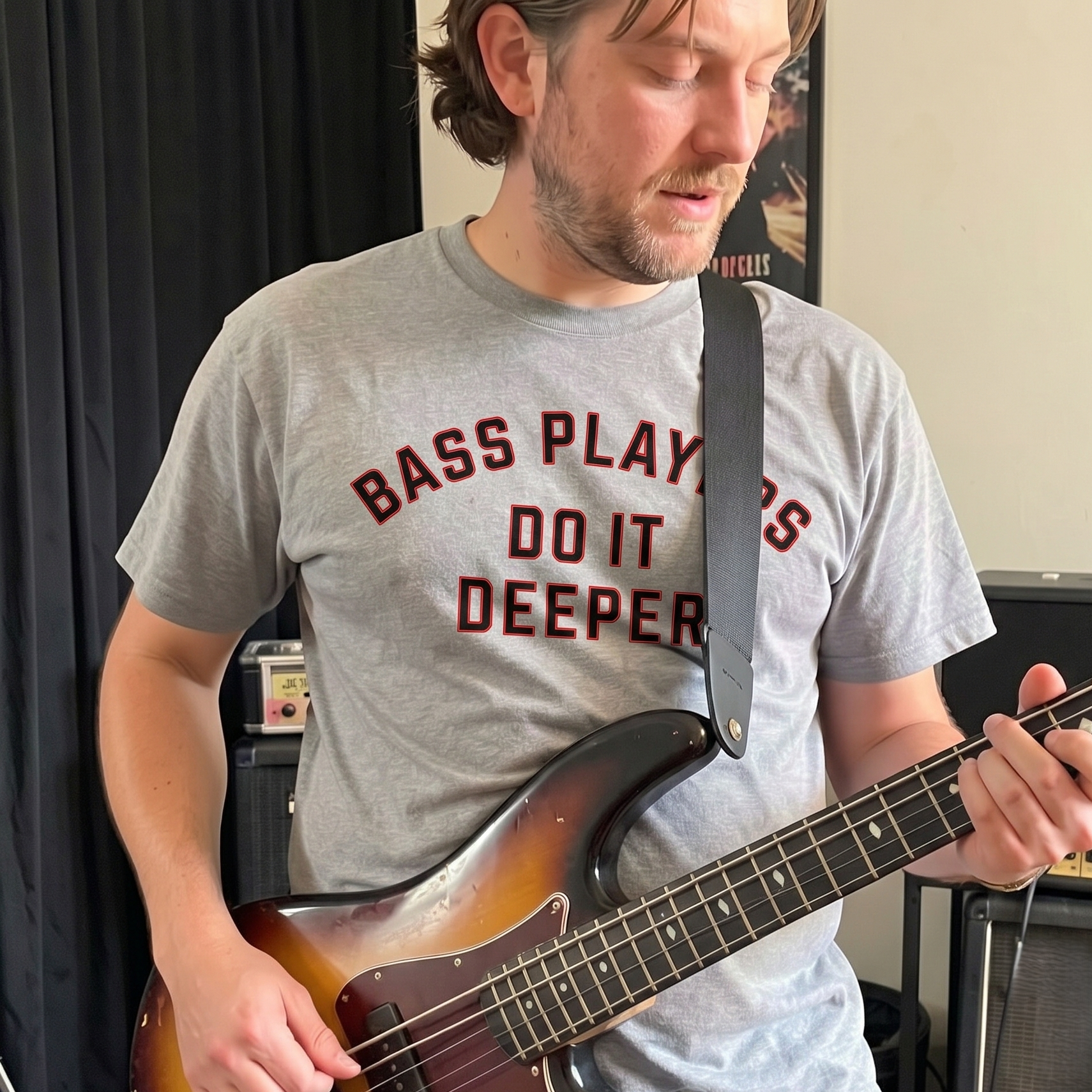 Bass Players Do It Deeper Unisex Shirt | Funny Gifts For Bass Guitar Players & Musician Apparel teelaunch