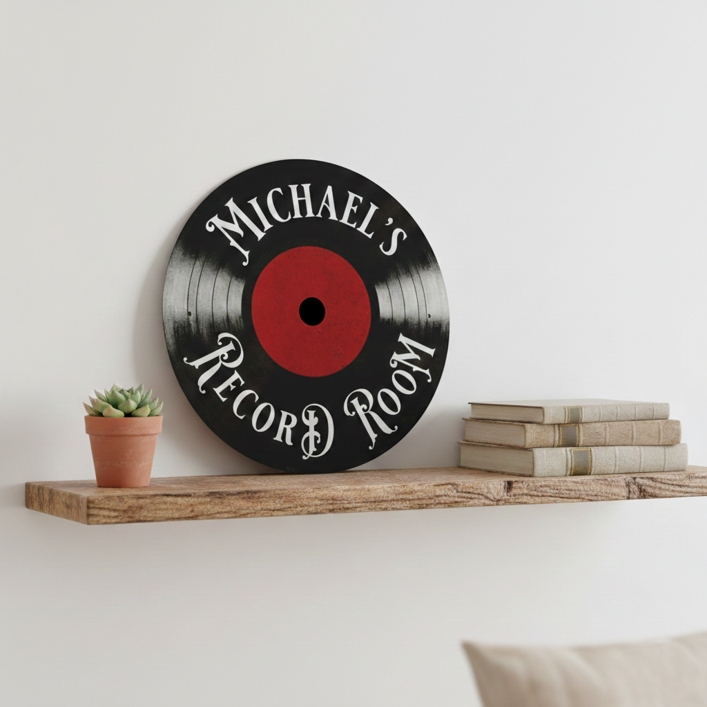 Custom Vinyl Record Metal Sign | Personalized Music Room Decor & Unique Gifts for Vinyl Lovers Musician Fusion