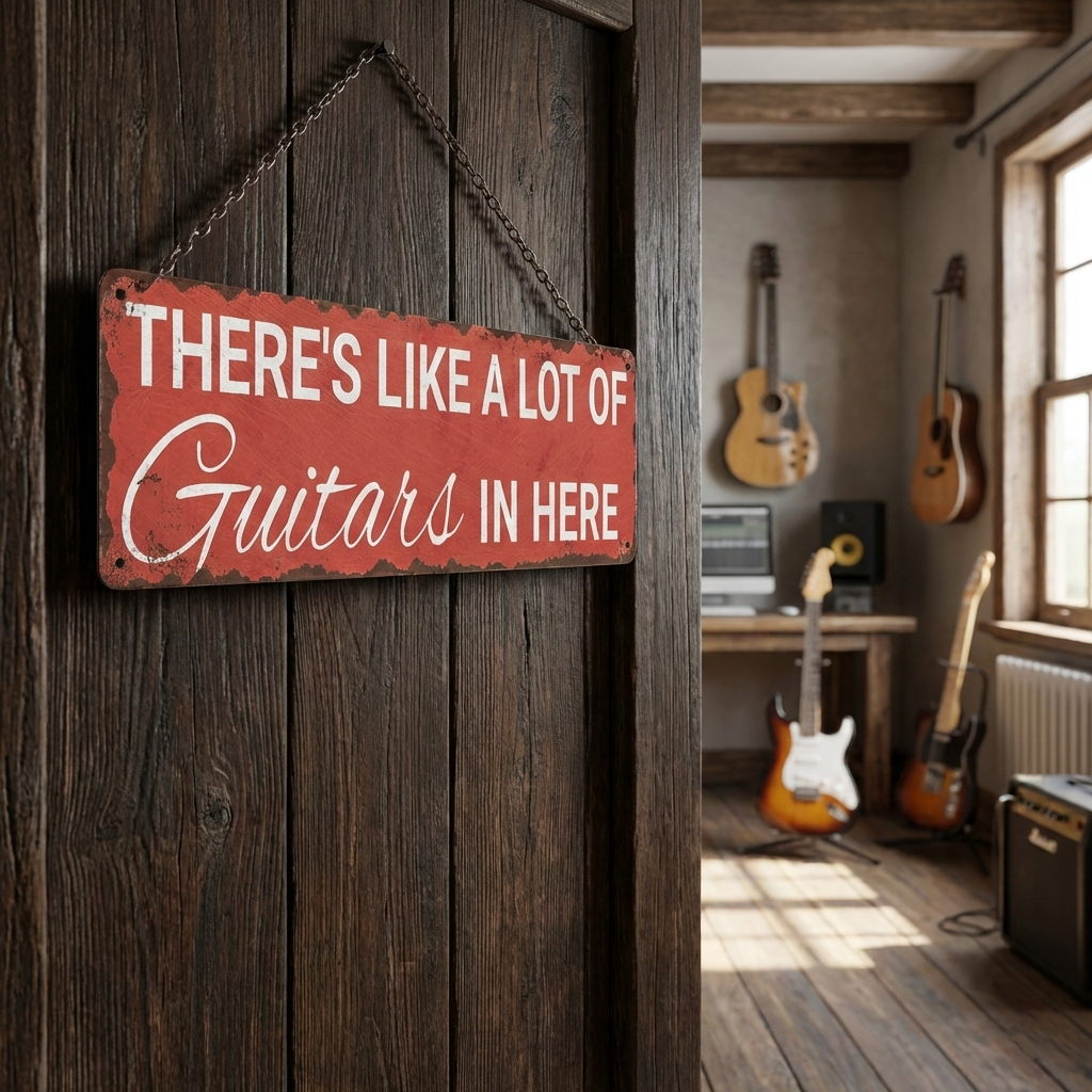 There's Like a Lot Of Guitars Metal Sign