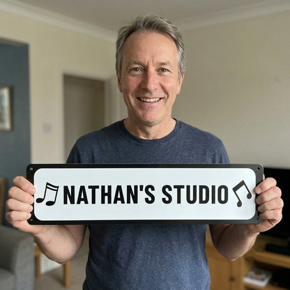 Custom Music Studio Sign | Personalized Musician Name Metal Plaque & Studio Decor