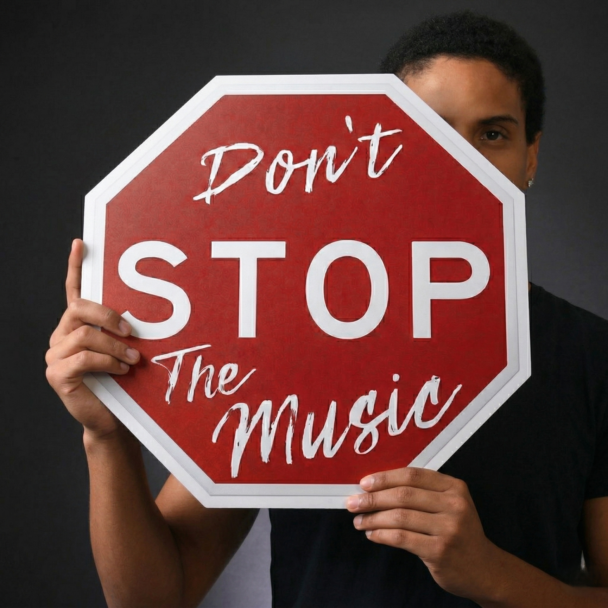 Don't Stop The Music Metal Sign | High-Intent Music Decor & Unique Song Poster Wall Art InterestPrint