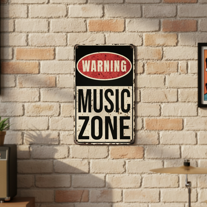 Music Zone Metal Sign