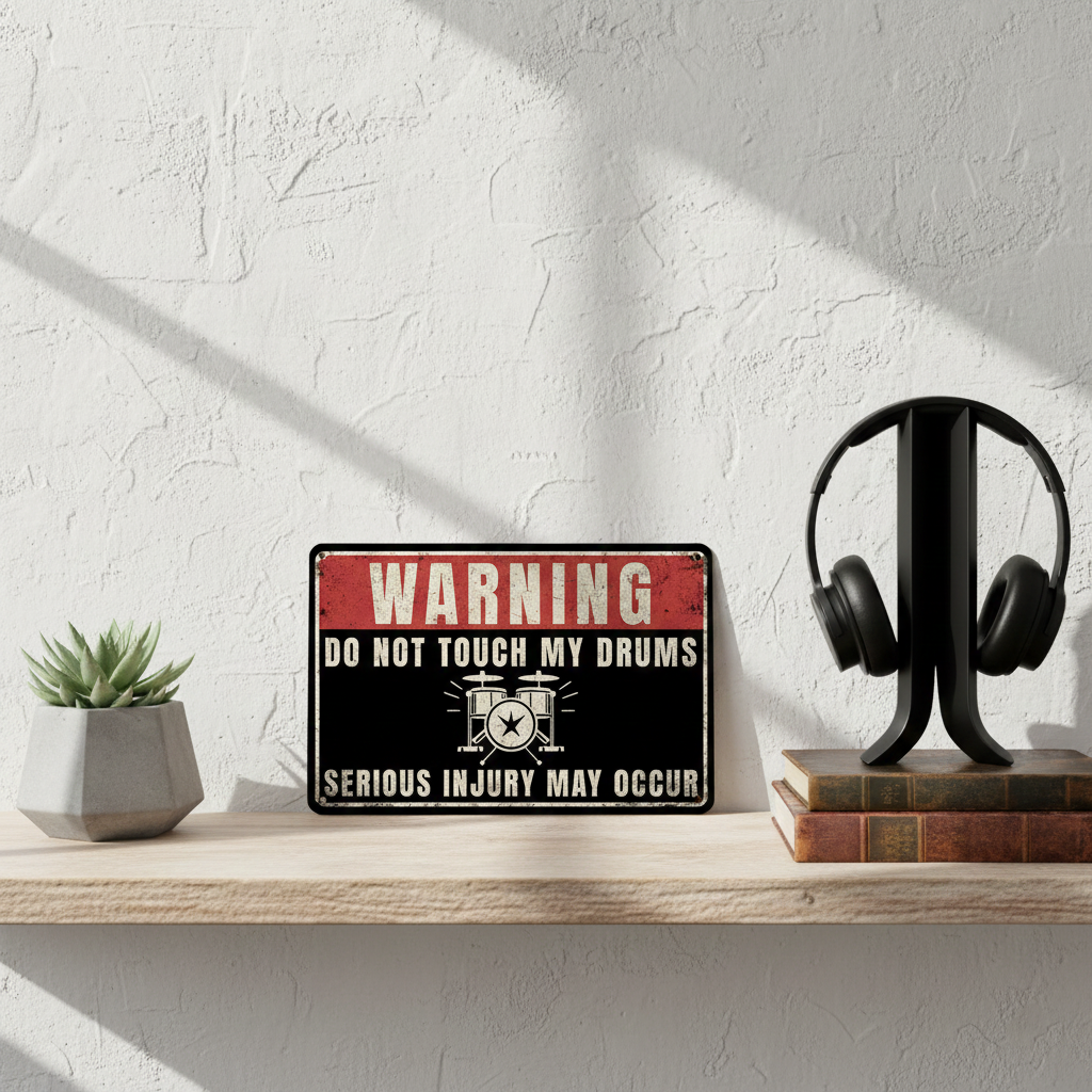 Do Not Touch My Drums Metal Sign Musician Fusion