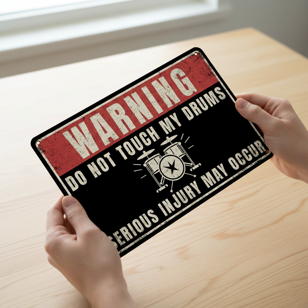 Do Not Touch My Drums Metal Sign Musician Fusion