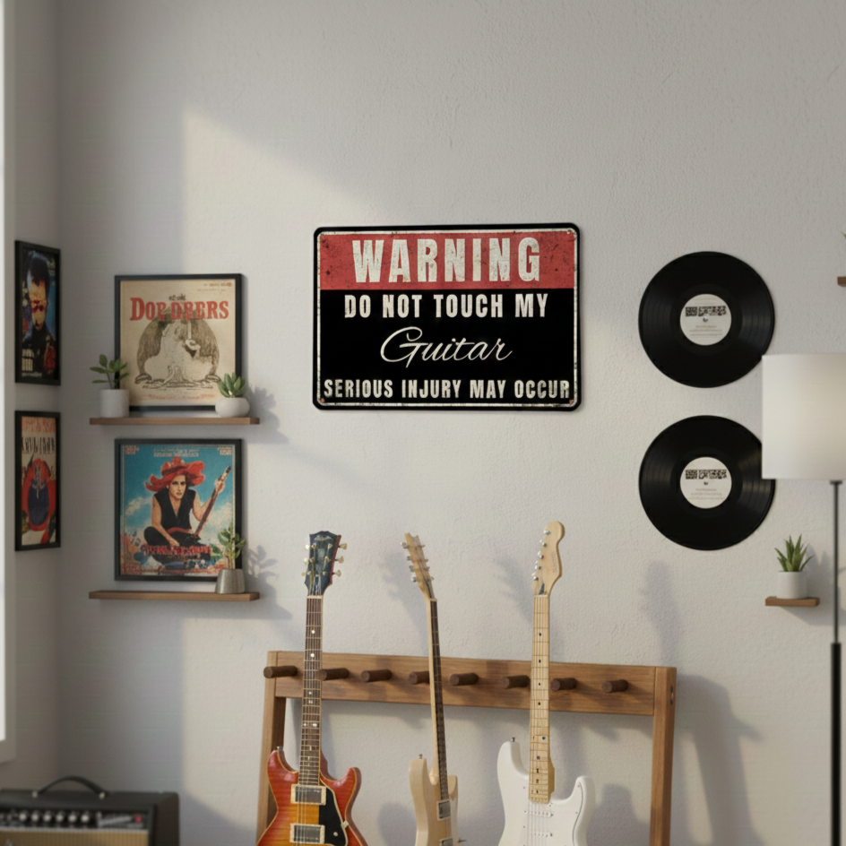Do Not Touch My Guitar Metal Sign Musician Fusion
