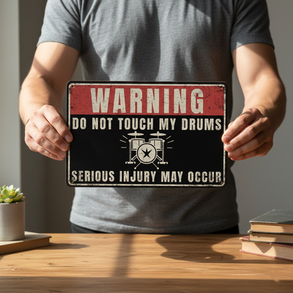 Do Not Touch My Drums Metal Sign Musician Fusion