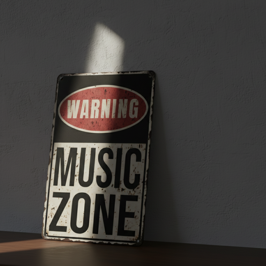 Music Zone Metal Sign