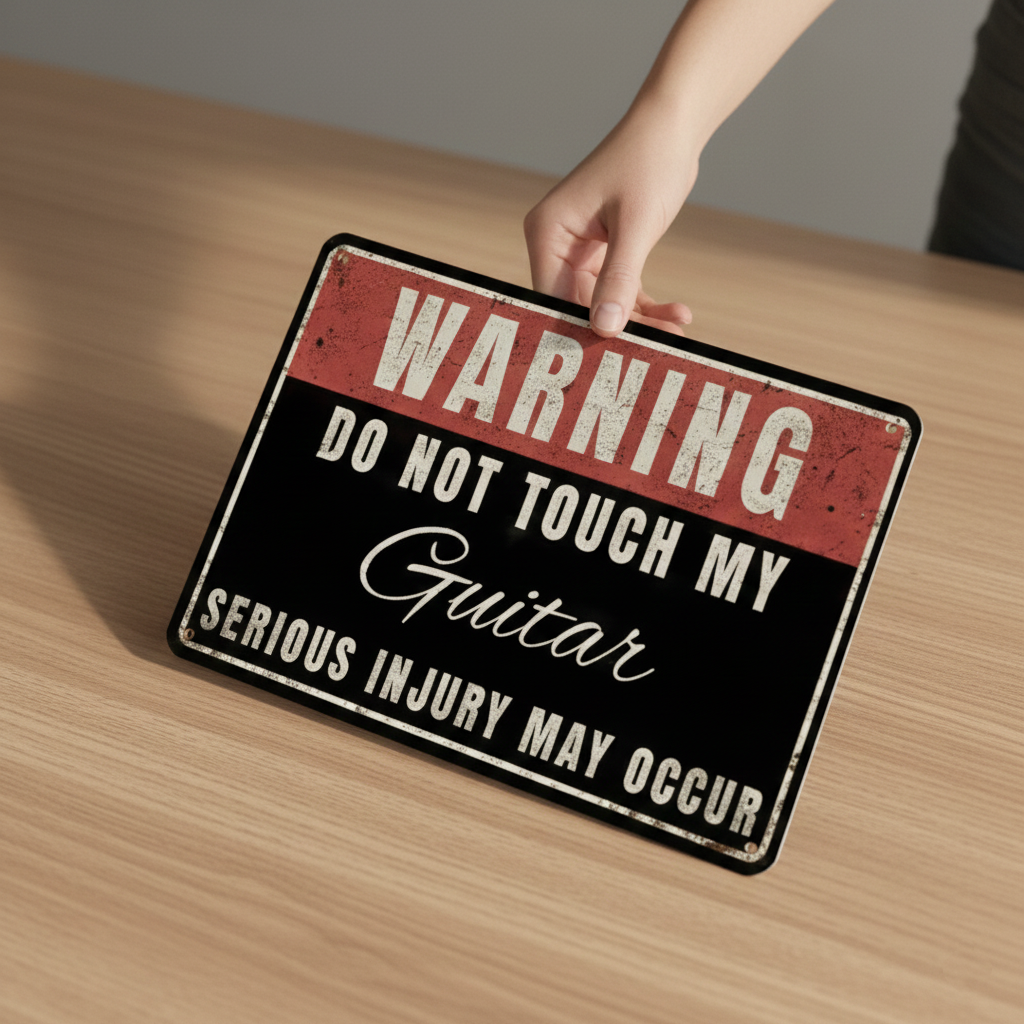 Do Not Touch My Guitar Metal Sign Musician Fusion