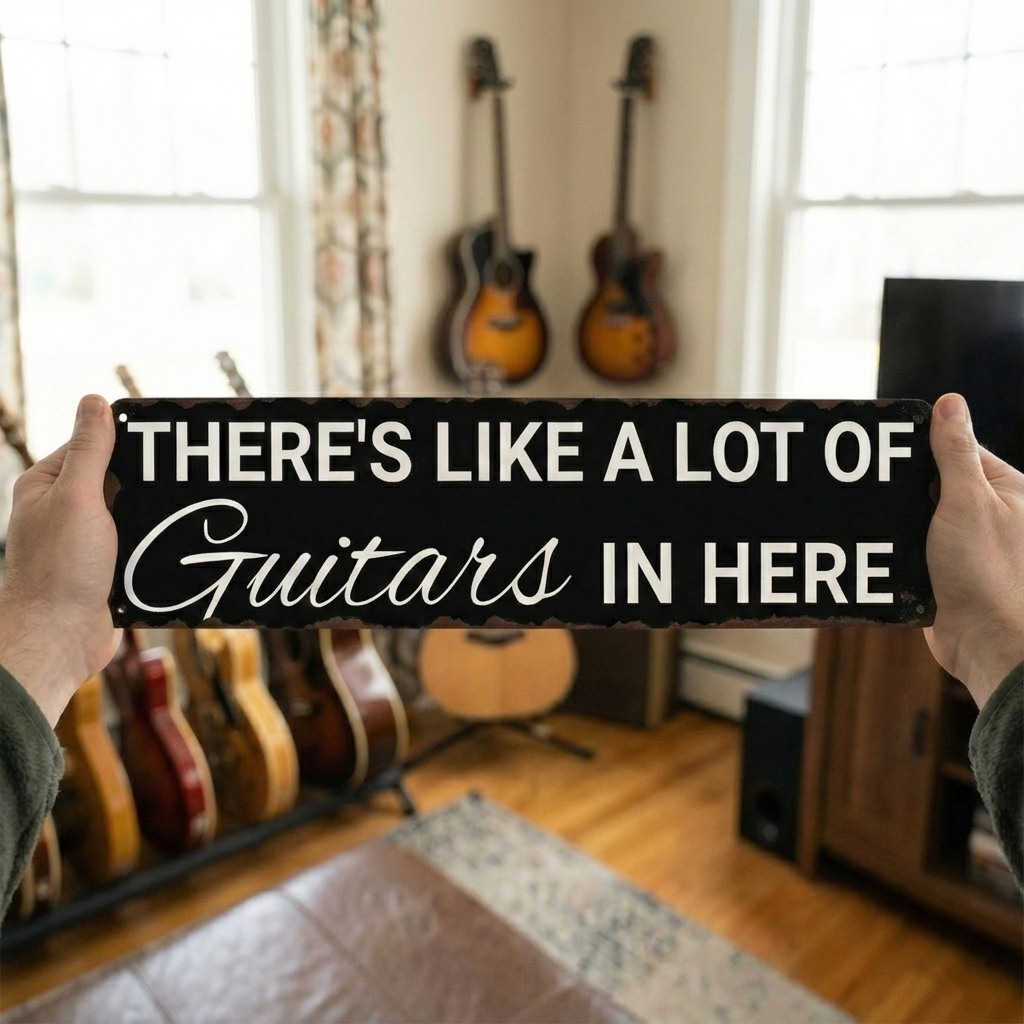 There's Like a Lot Of Guitars Metal Sign
