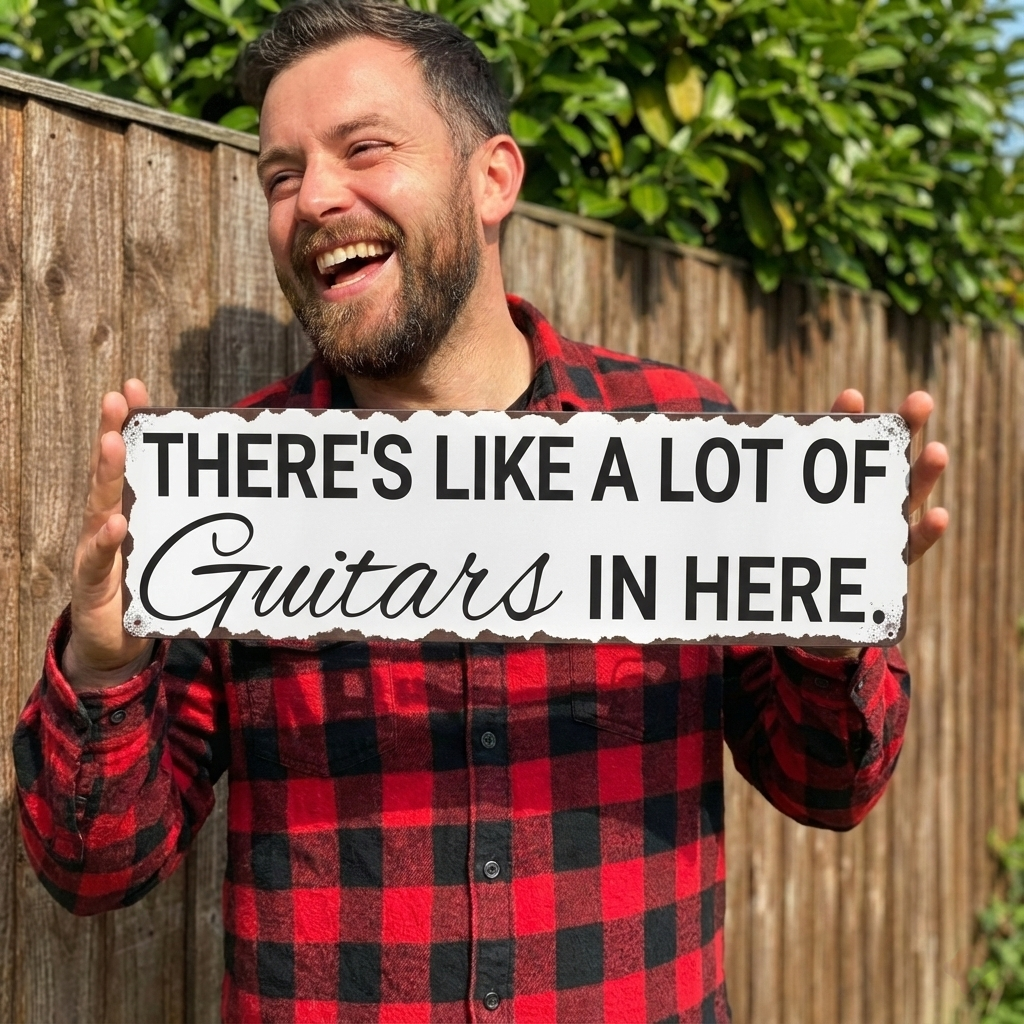 There's Like a Lot Of Guitars Metal Sign