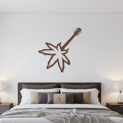 Leaf Guitar Metal Sign