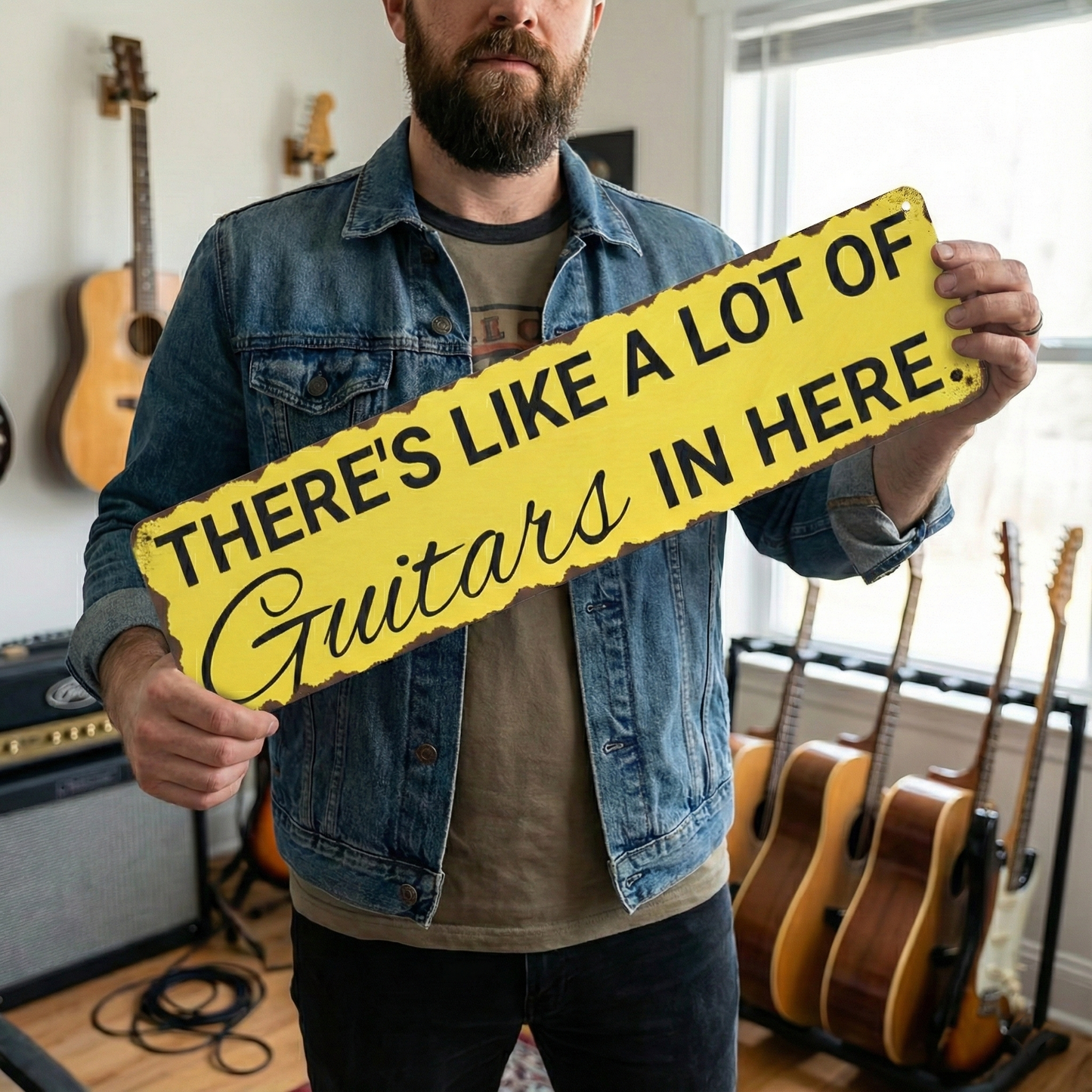 There's Like a Lot Of Guitars Metal Sign