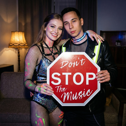 Don't Stop The Music Metal Sign | High-Intent Music Decor & Unique Song Poster Wall Art InterestPrint