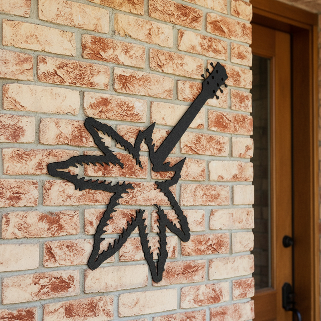 Leaf Guitar Metal Sign