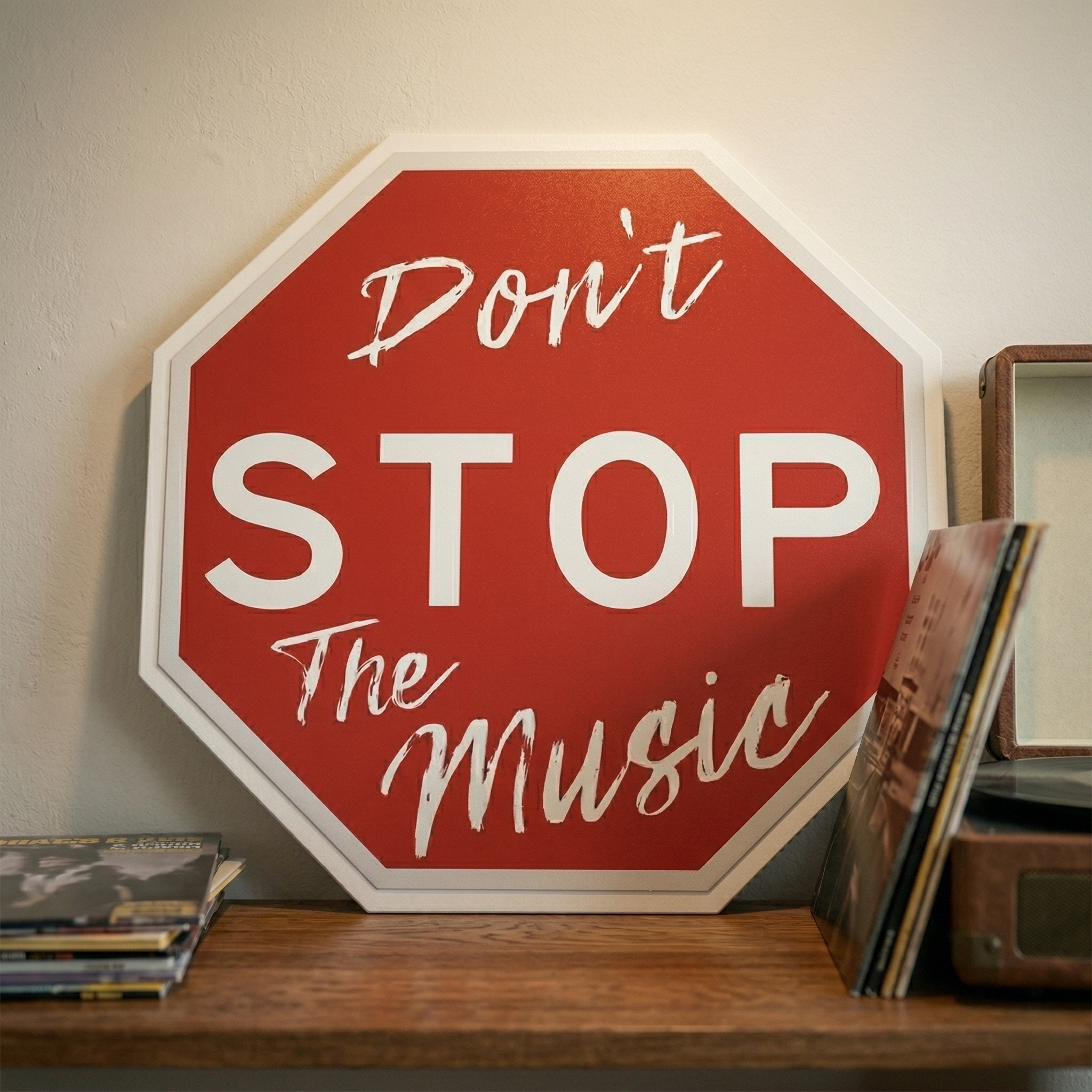 Don't Stop The Music Metal Sign | High-Intent Music Decor & Unique Song Poster Wall Art InterestPrint