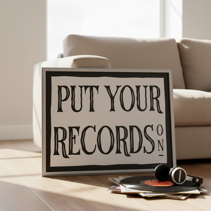 Put Your Records On Vintage Poster
