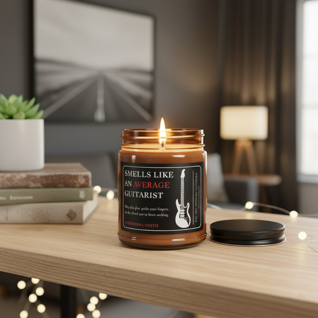 Custom Badass Guitarist Scented Candle
