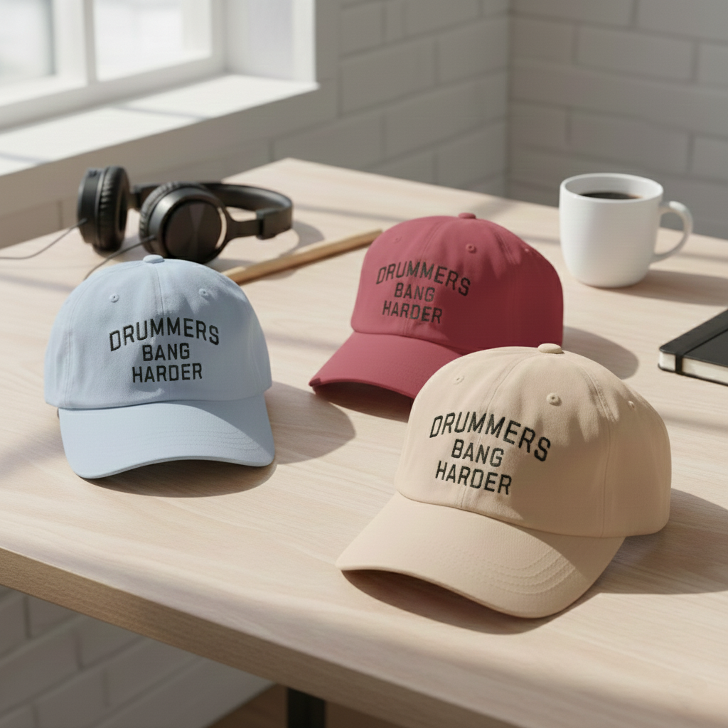 Drummers Bang Harder Embroidered Dad Hat