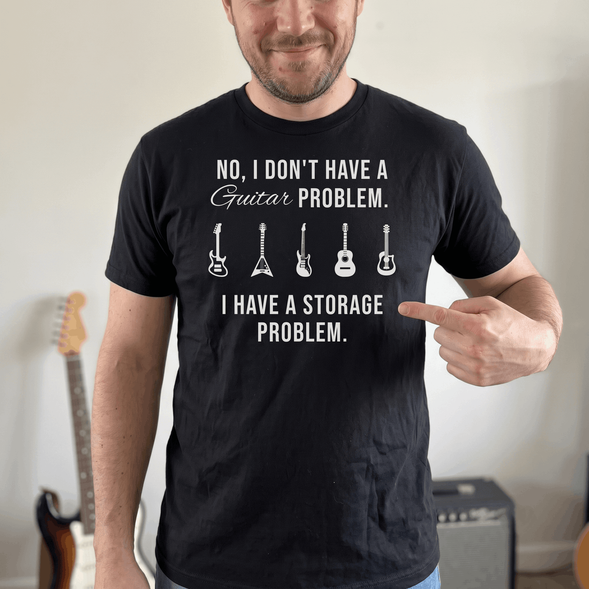 Funny Guitar Shirt for Men Women | "Guitar Storage Problem" Hilarious Gift for Guitar Players