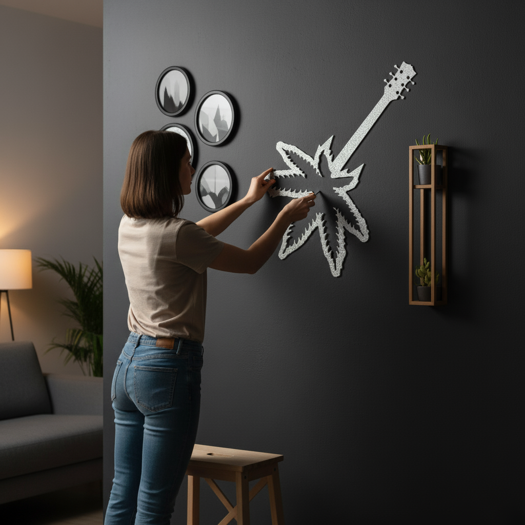 Leaf Guitar Metal Sign