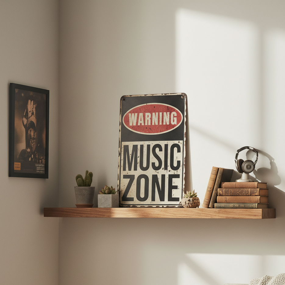 Music Zone Metal Sign