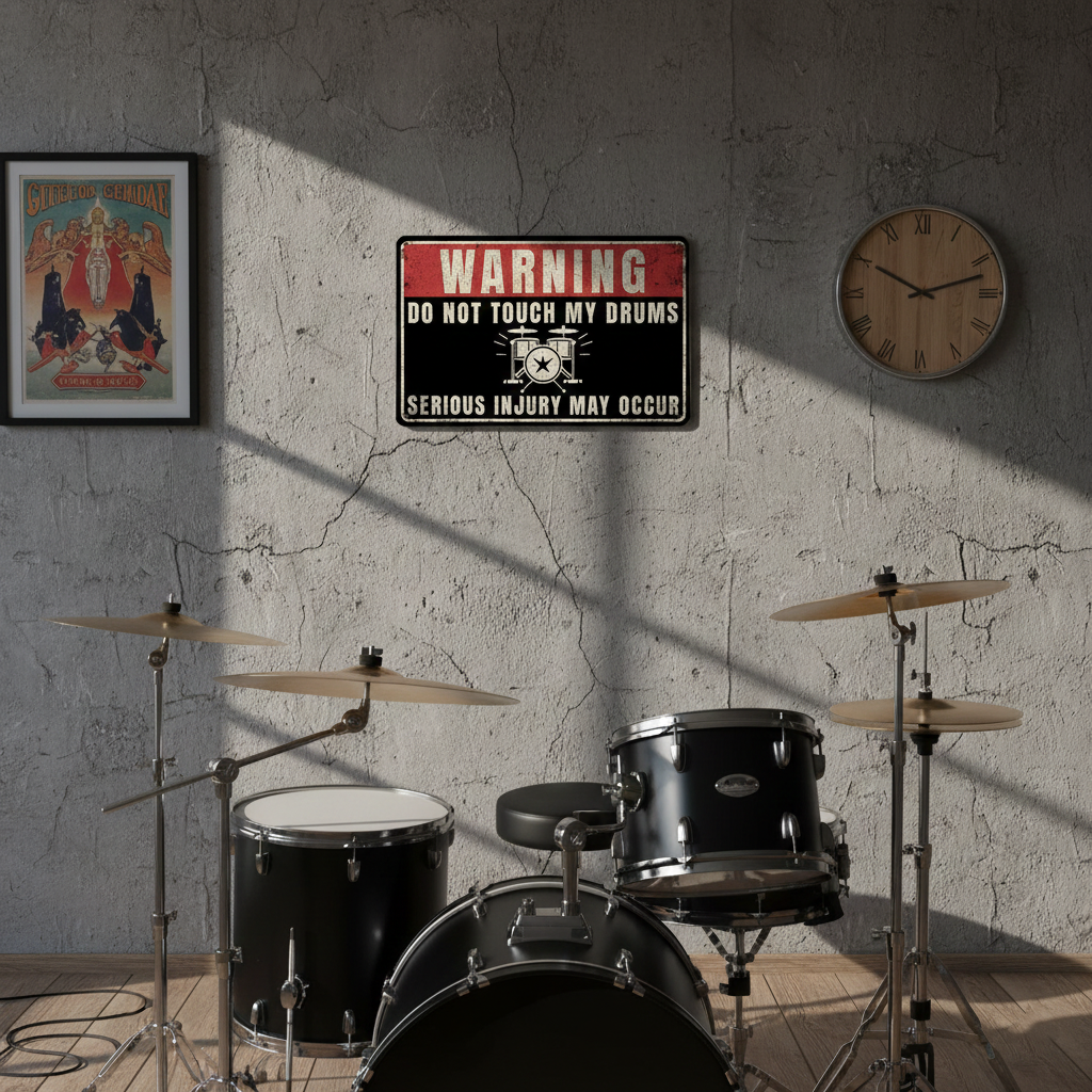 Do Not Touch My Drums Metal Sign Musician Fusion