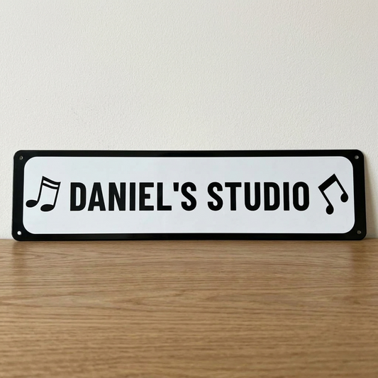 Custom Music Studio Sign | Personalized Musician Name Metal Plaque & Studio Decor