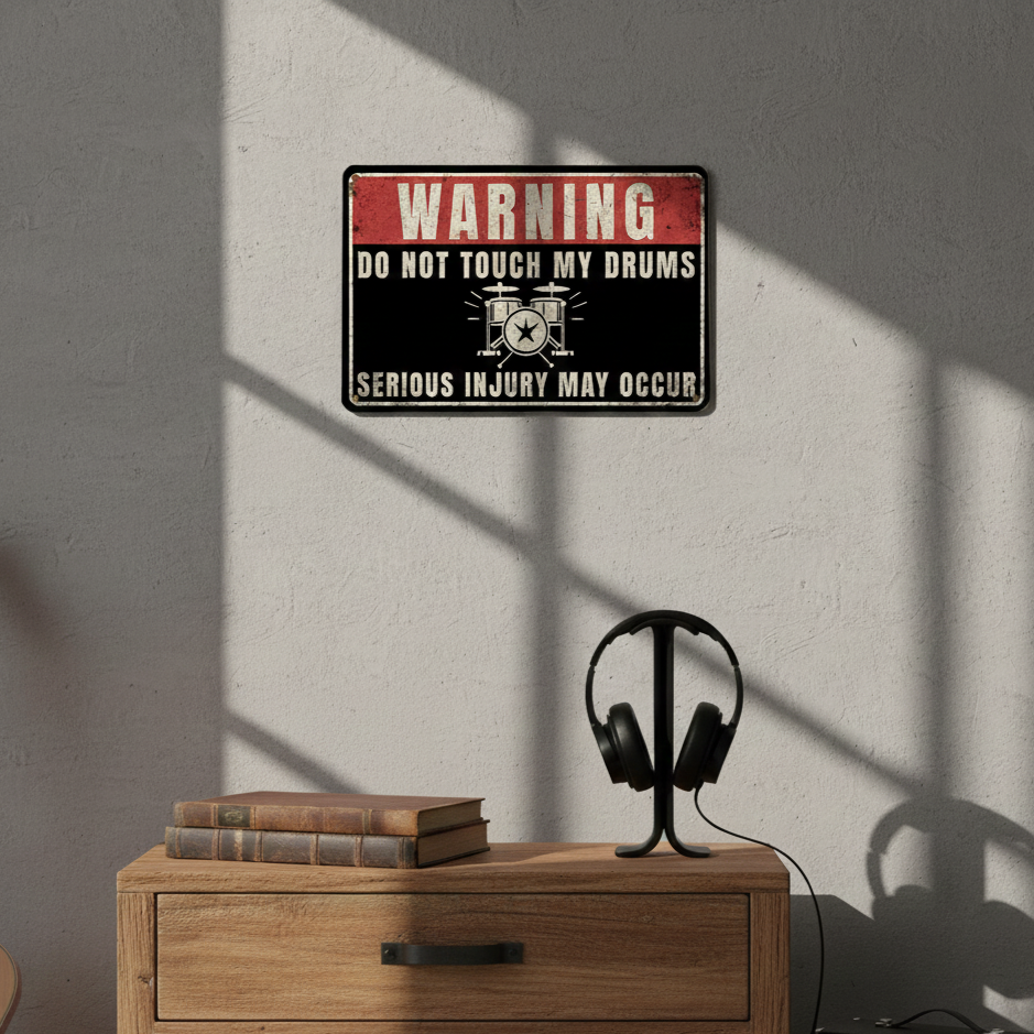 Do Not Touch My Drums Metal Sign Musician Fusion