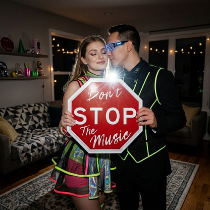 Don't Stop The Music Metal Sign | High-Intent Music Decor & Unique Song Poster Wall Art InterestPrint
