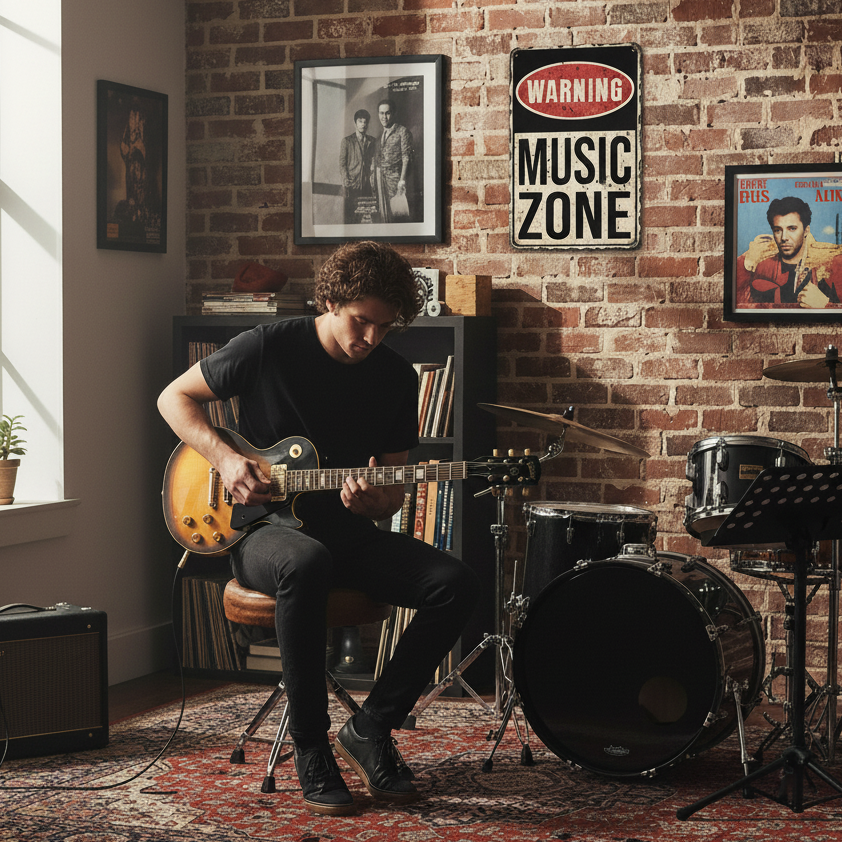 Music Zone Metal Sign