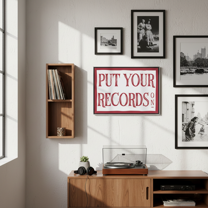 Put Your Records On Vintage Poster