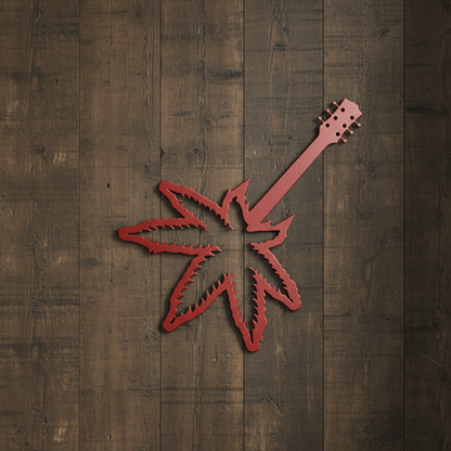 Leaf Guitar Metal Sign