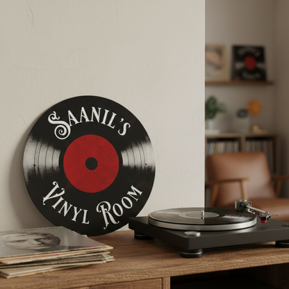Custom Vinyl Record Metal Sign | Personalized Music Room Decor & Unique Gifts for Vinyl Lovers Musician Fusion