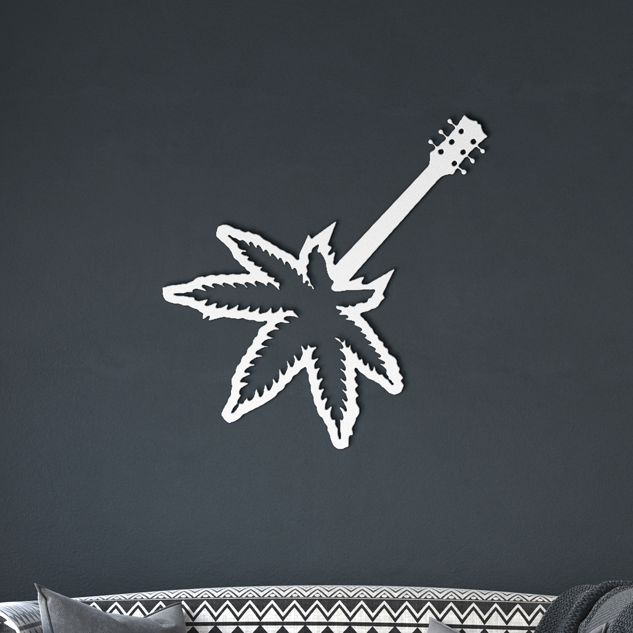Leaf_Guitar_Metal_Sign_White_Dark_Living_Room_Mockup.png