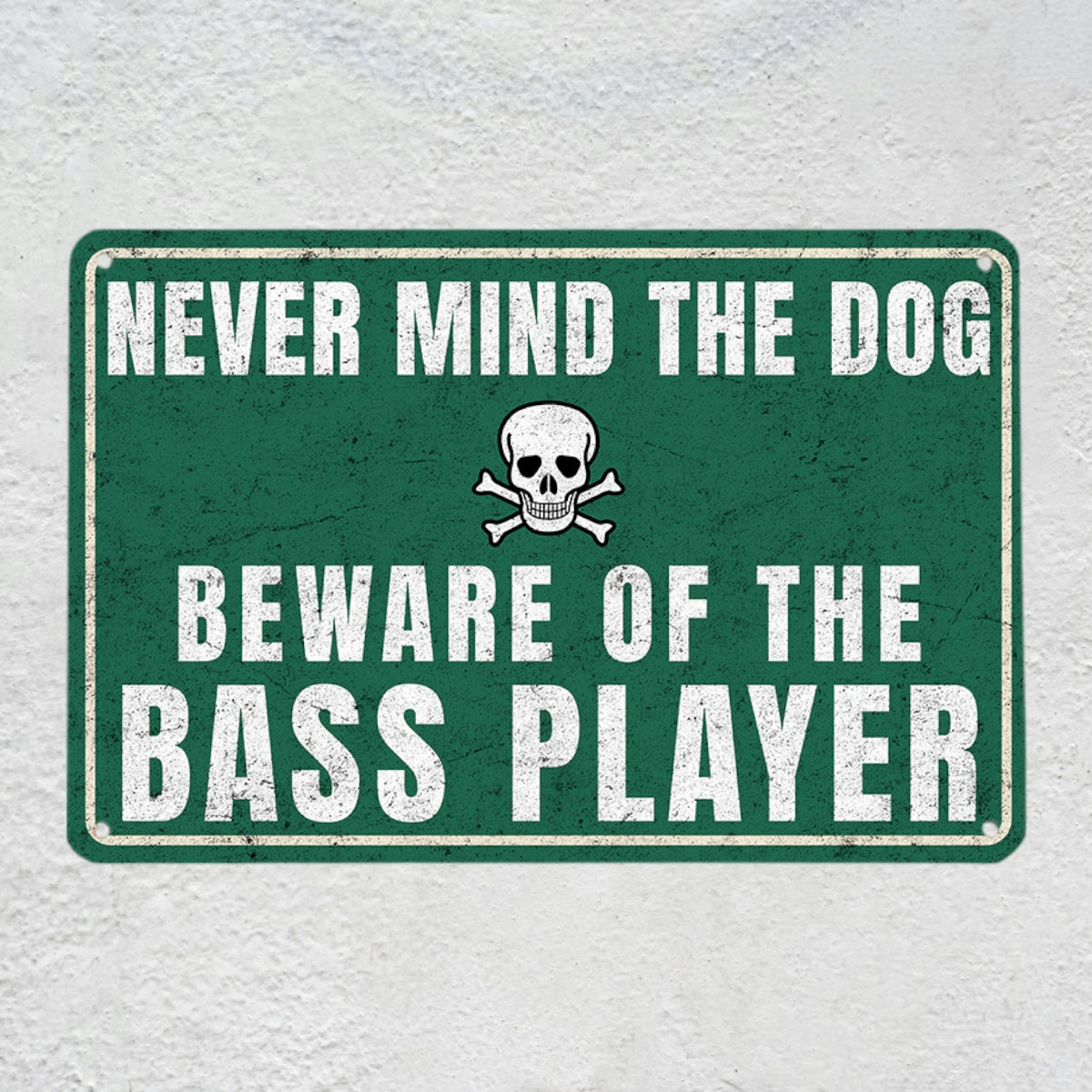 Beware of the Bass Player Metal Sign | Funny Bassist Property Warning & Bass Guitar Decor Plaque Musician Fusion