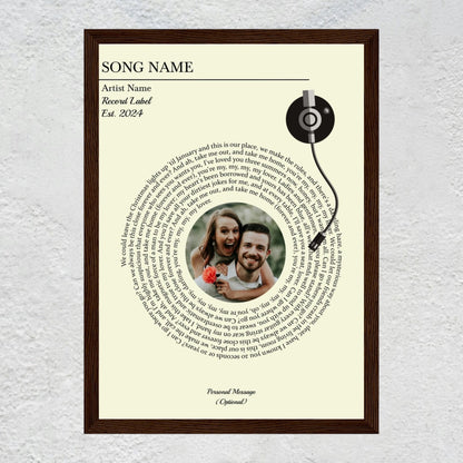 Custom Song Lyrics Poster with Picture | Personalized Wedding Anniversary Gifts & Vinyl Print Art Musician Fusion