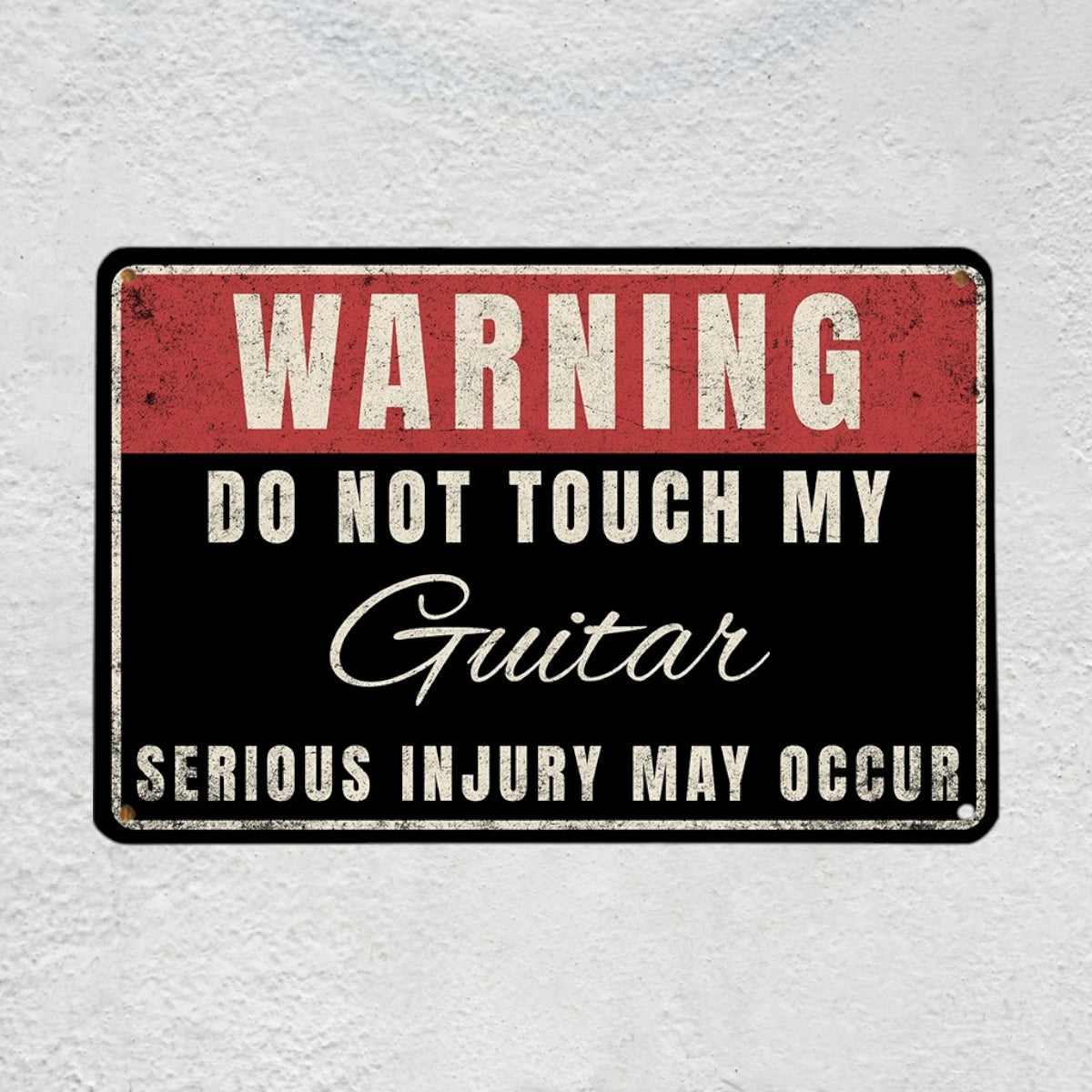 Do Not Touch My Guitar Metal Sign | Funny Guitarist Gifts & Studio Room Warning Decor Plaque Musician Fusion