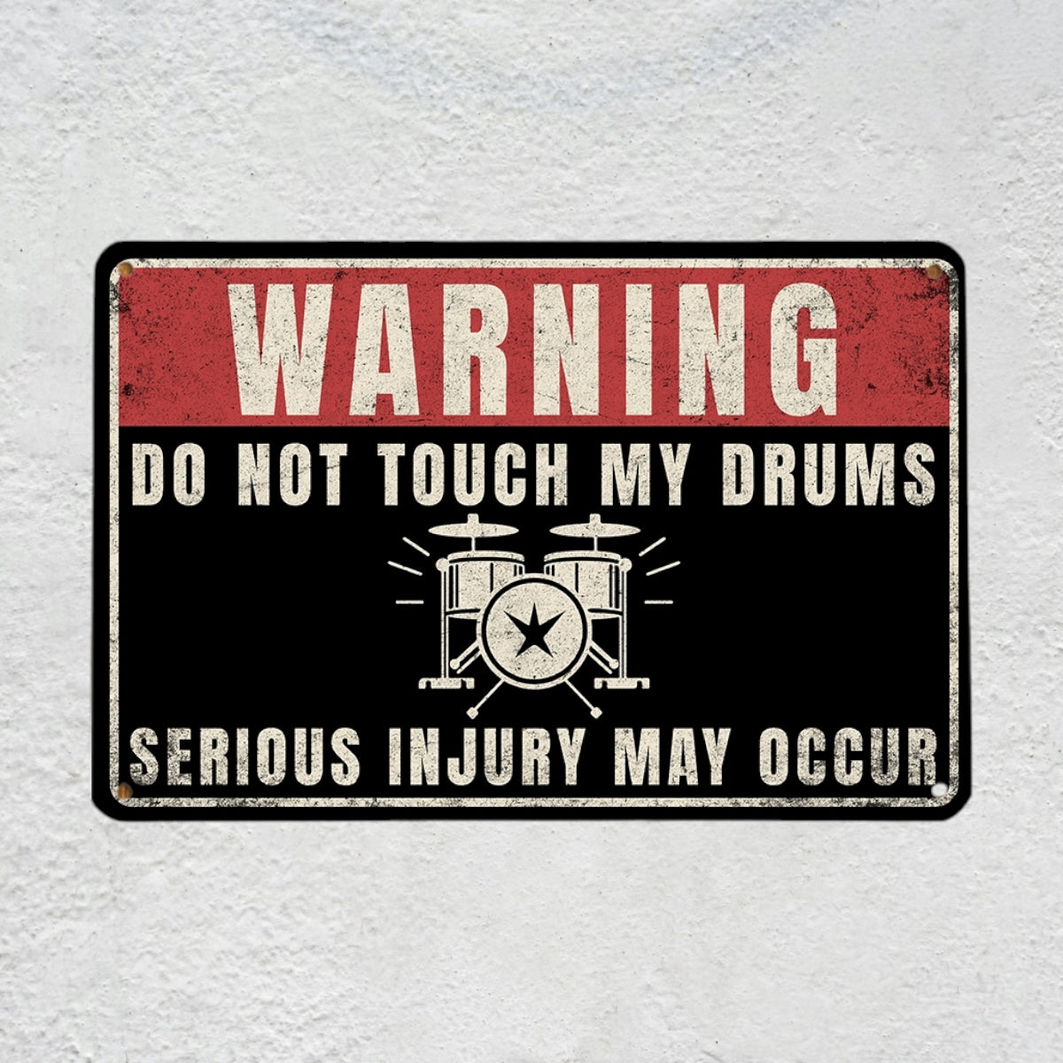 Do Not Touch My Drums Metal Sign | Funny Drummer Gifts & Room Warning Decor Plaque Musician Fusion