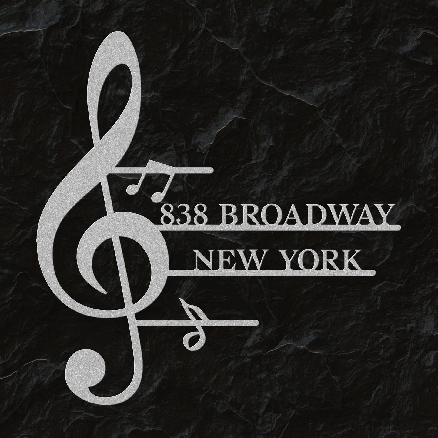 Personalized Music Note Shaped Home Address Sign | Custom Steel House Number Plaque & Outdoor Metal Decor teelaunch