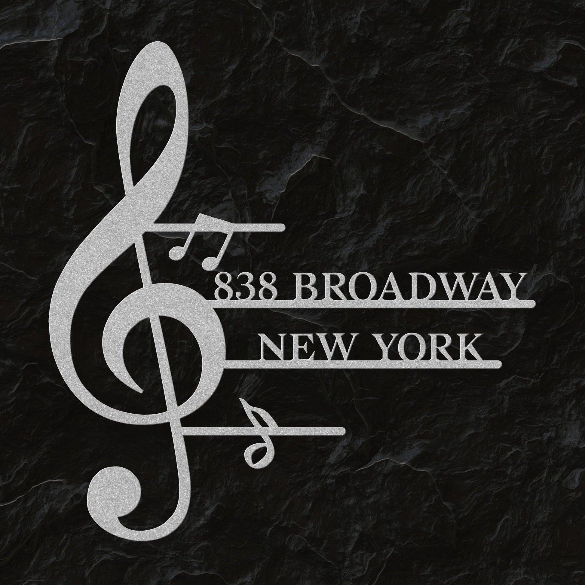 Personalized Music Note Shaped Home Address Sign | Custom Steel House Number Plaque & Outdoor Metal Decor teelaunch