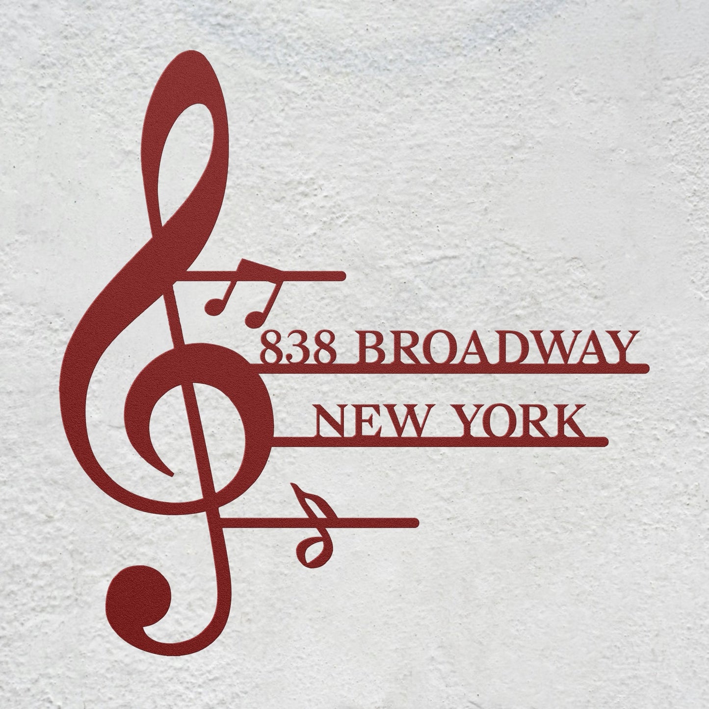 Personalized Music Note Shaped Home Address Sign | Custom Steel House Number Plaque & Outdoor Metal Decor teelaunch