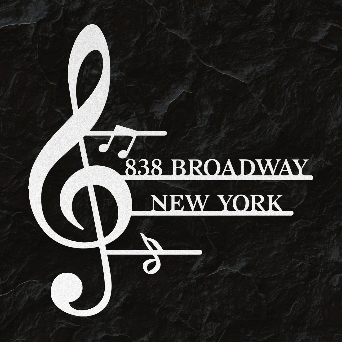 Personalized Music Note Shaped Home Address Sign | Custom Steel House Number Plaque & Outdoor Metal Decor teelaunch