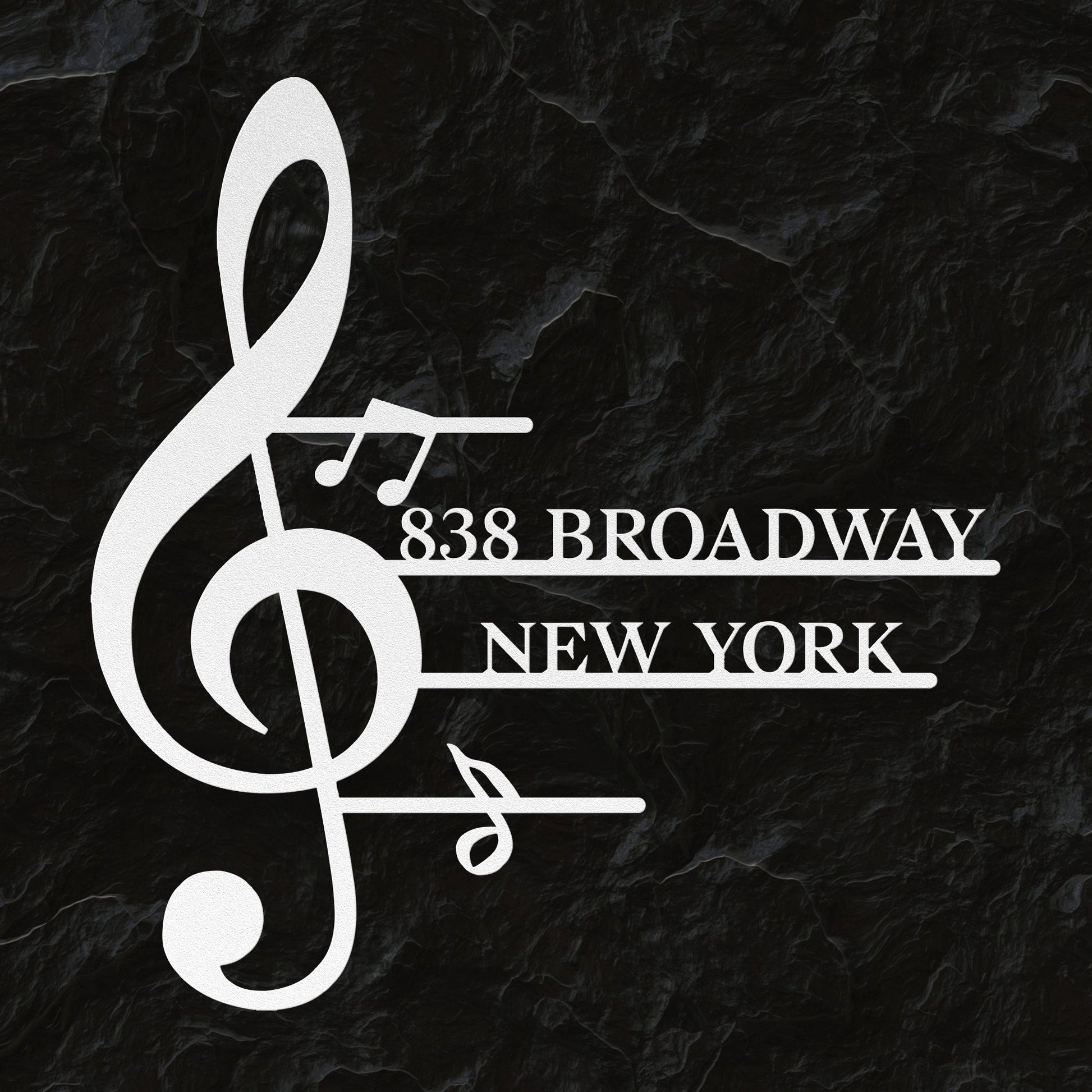 Personalized Music Note Shaped Home Address Sign | Custom Steel House Number Plaque & Outdoor Metal Decor teelaunch
