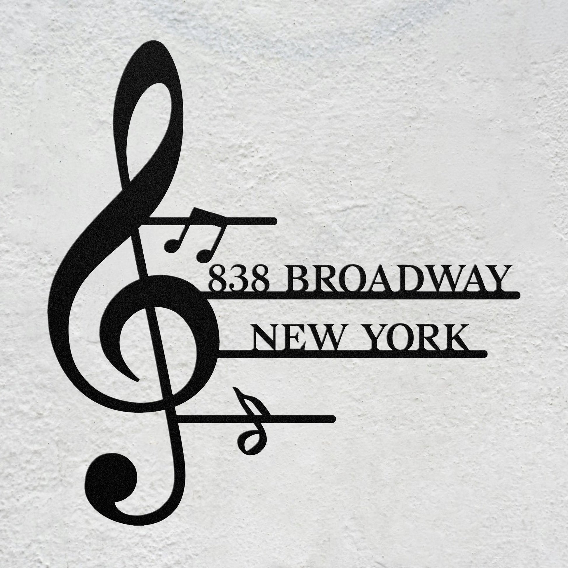 Personalized Music Note Shaped Home Address Sign | Custom Steel House Number Plaque & Outdoor Metal Decor teelaunch